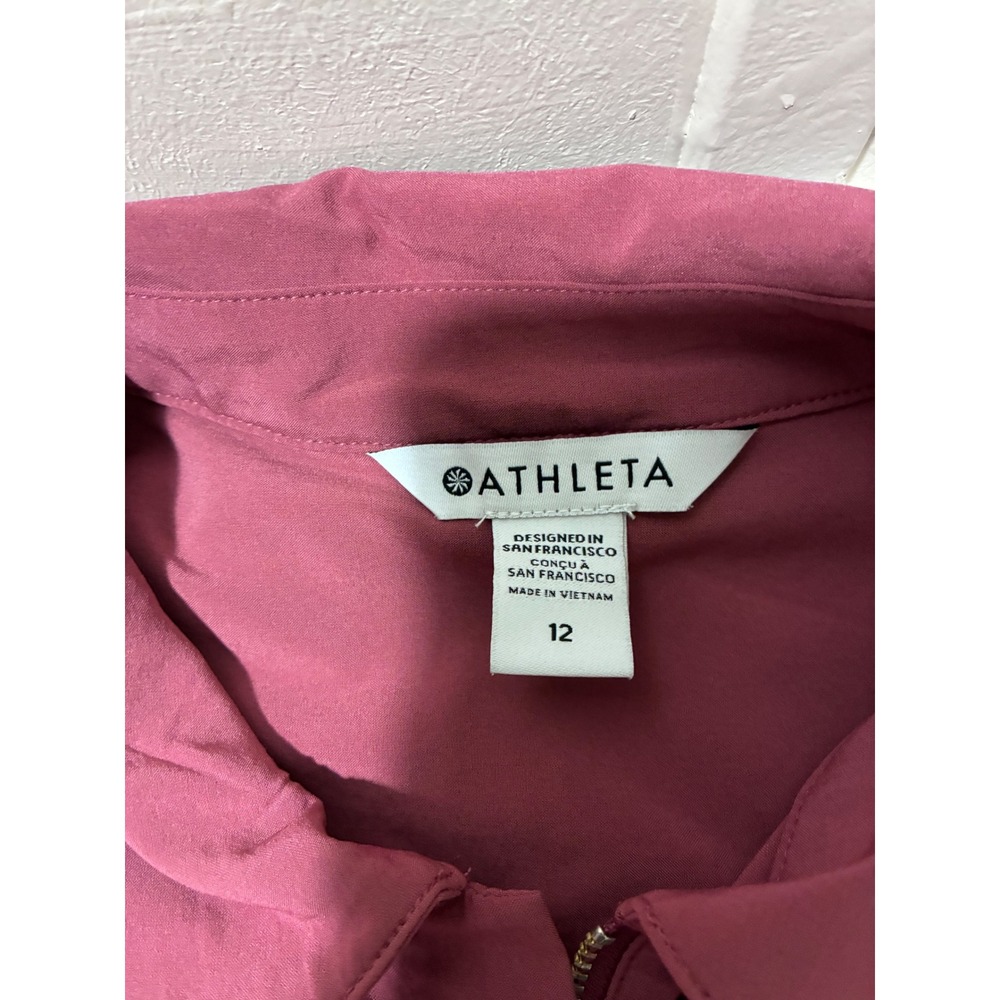 Athleta Women 12 Brooklyn Heights Sleeveless Jumpsuit Maroon Wide Leg Boho - Picture 2 of 10